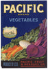 Pacific Brand Vintage Seattle Washington Vegetable Crate Label