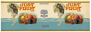 Just Fruit Brand Vintage San Jose, Reedley, California Can Label