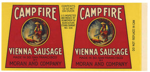 Camp Fire Brand Vintage Vienna Sausage Can Label