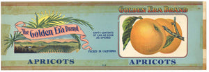 The Golden Era Brand Vintage Apricots Can Label. wear