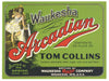 Waukesha Brand Vintage Tom Collins Bottle Label