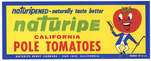 Naturipe Brand Vintage San Jose California Tomato Crate Label