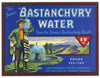 Bastanchury Water Brand Vintage Fullerton California Bottle Label horizontal format