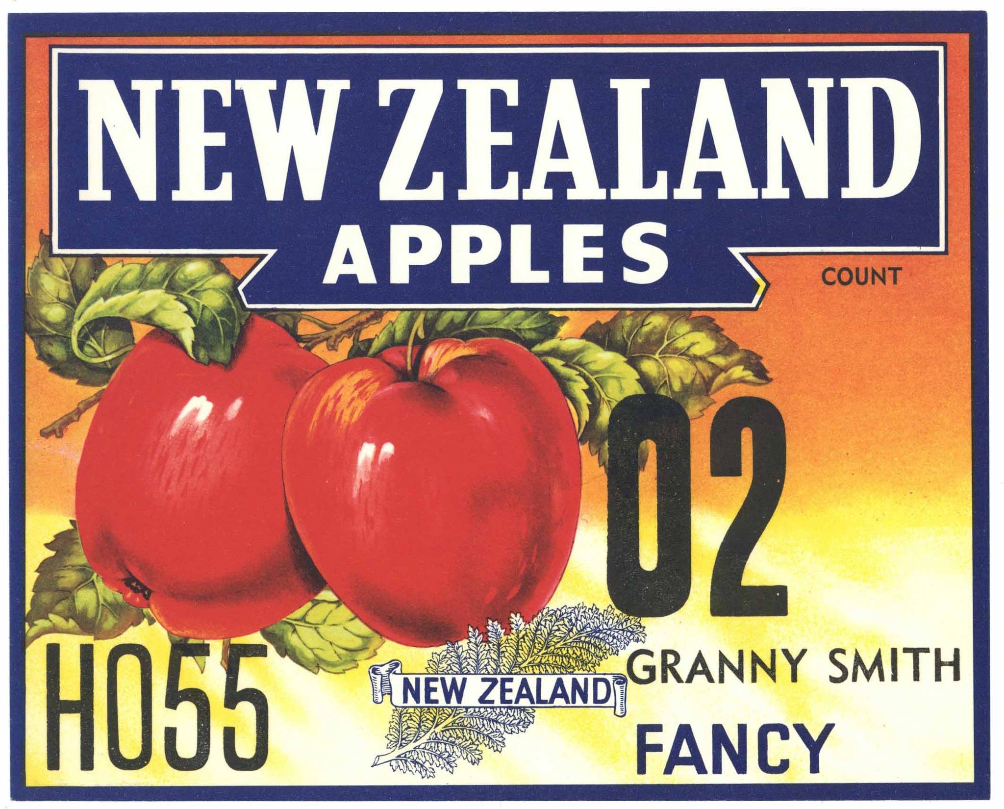 New Zealand Brand Vintage Apple Crate Label, 02