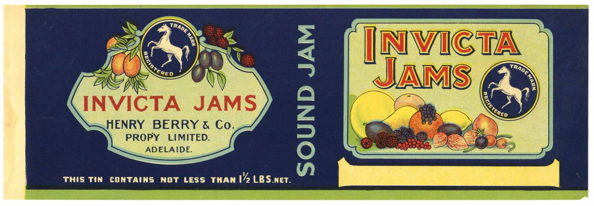 Invicta Brand Vintage Australia Jam Can Label