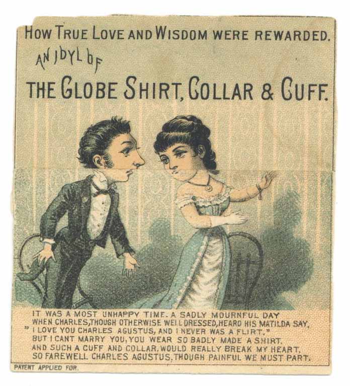 Victorian Trade Card, The Globe Shirt, Collar & Cuff, Metamorphic