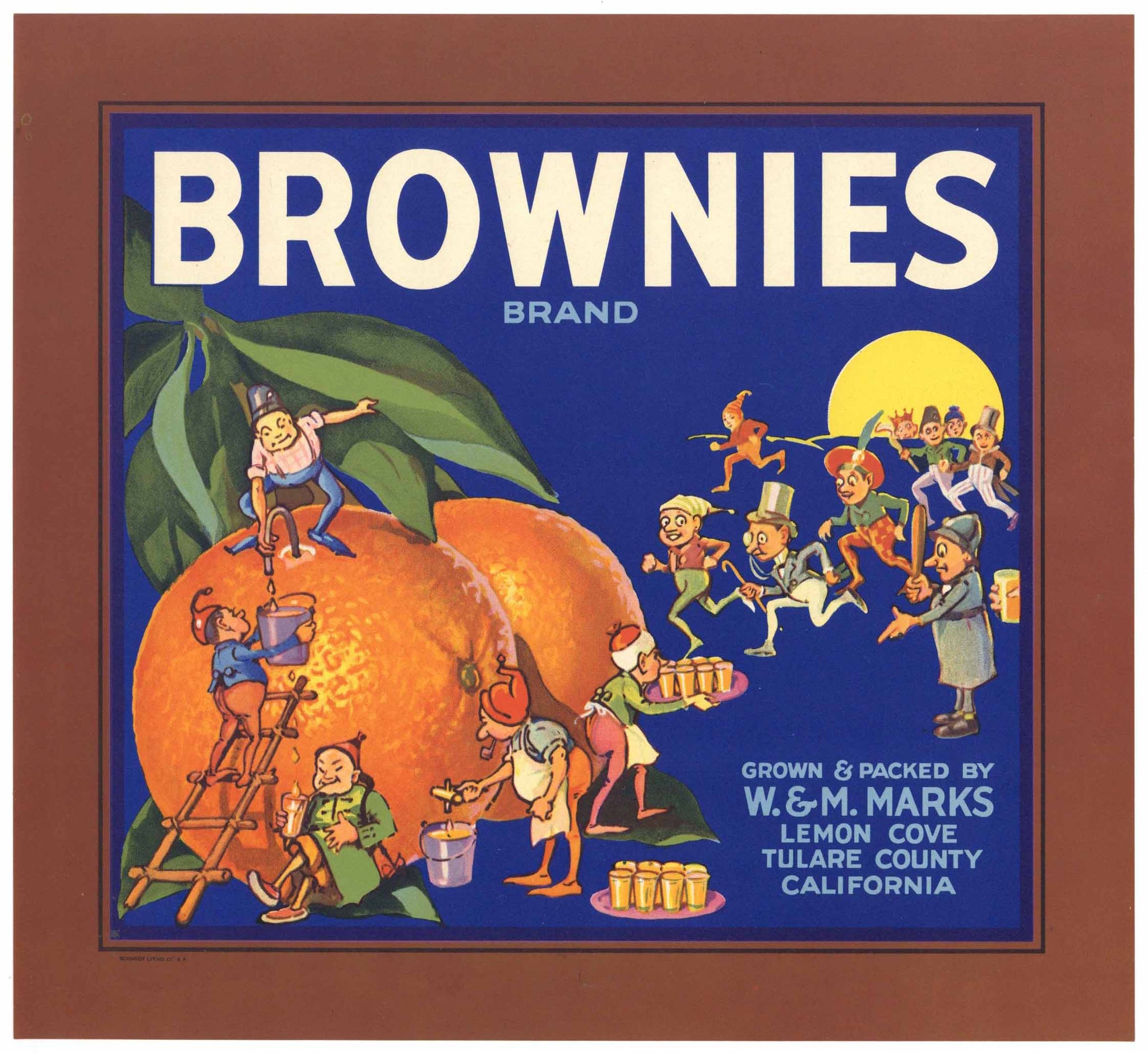 Brownies Brand Vintage Tulare County California Orange Crate Label