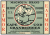 Magnolia Brand Vintage Cape Cod Cranberry Crate Label, 1/4