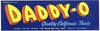 Daddy-O Brand Vintage Reedley Fruit Crate Label, blue