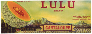 Lulu Brand Vintage Lindsay California Cantaloupe Crate Label