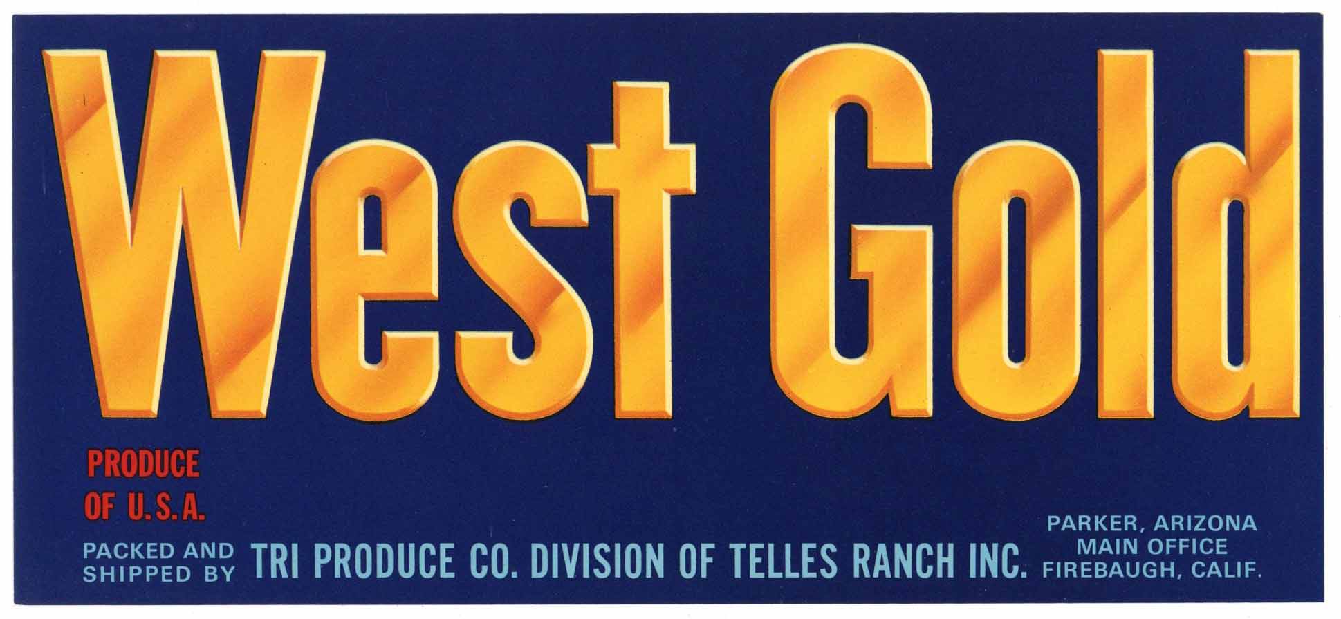 West Gold Brand Vintage Parker Arizona Cantaloupe Crate Label – thelabelman
