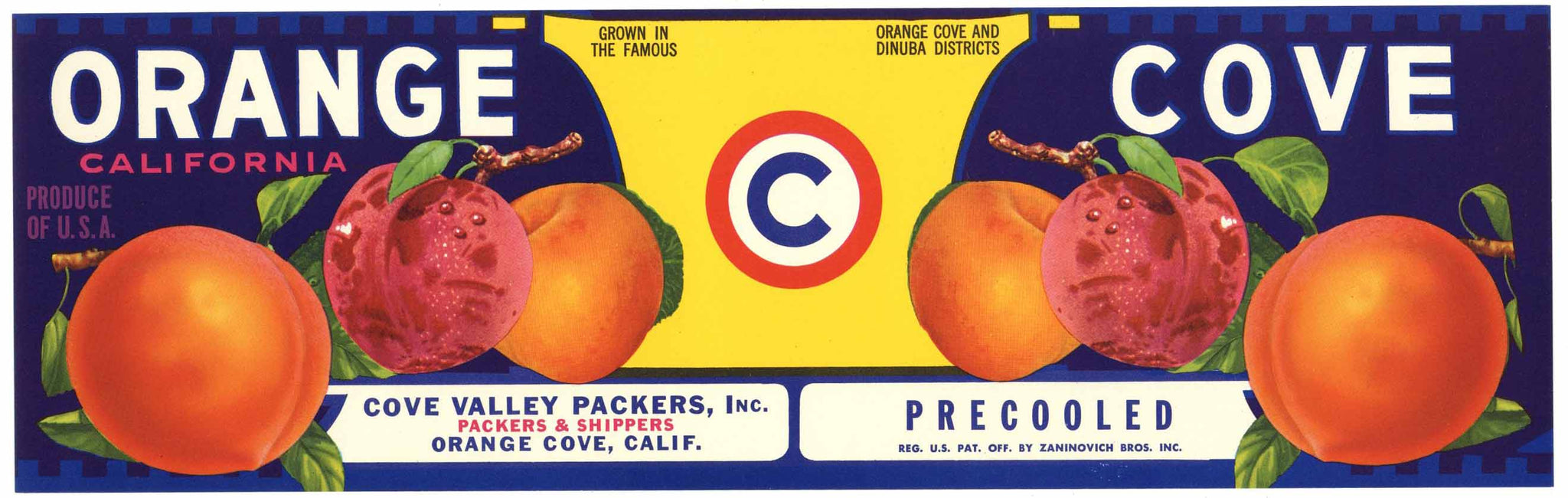 Orange Cove Brand Vintage California Produce Crate Label