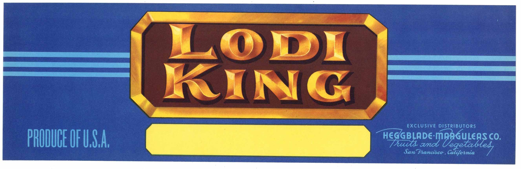 Lodi King Brand Vintage California Fruit Crate Label