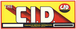 The C. I. D. Brand Vintage Coachella California Produce Crate Label