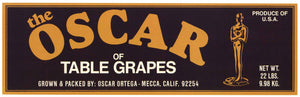 The Oscar Brand Vintage Mecca California Grape Crate Label, award