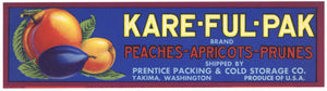 Kare-Ful-Pak Brand Vintage Yakima Washington Fruit Crate Label