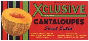 Xclusive Brand Vintage Huron Shafter California Cantaloupe Crate Label, melon