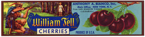 William Tell Brand Vintage California Cherry Crate Label