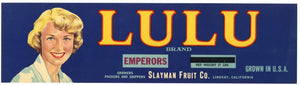 Lulu Brand Vintage Lindsay California Grape Crate Label