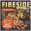 Fireside Brand Vintage Leonville Louisiana Yam Crate Label, hole