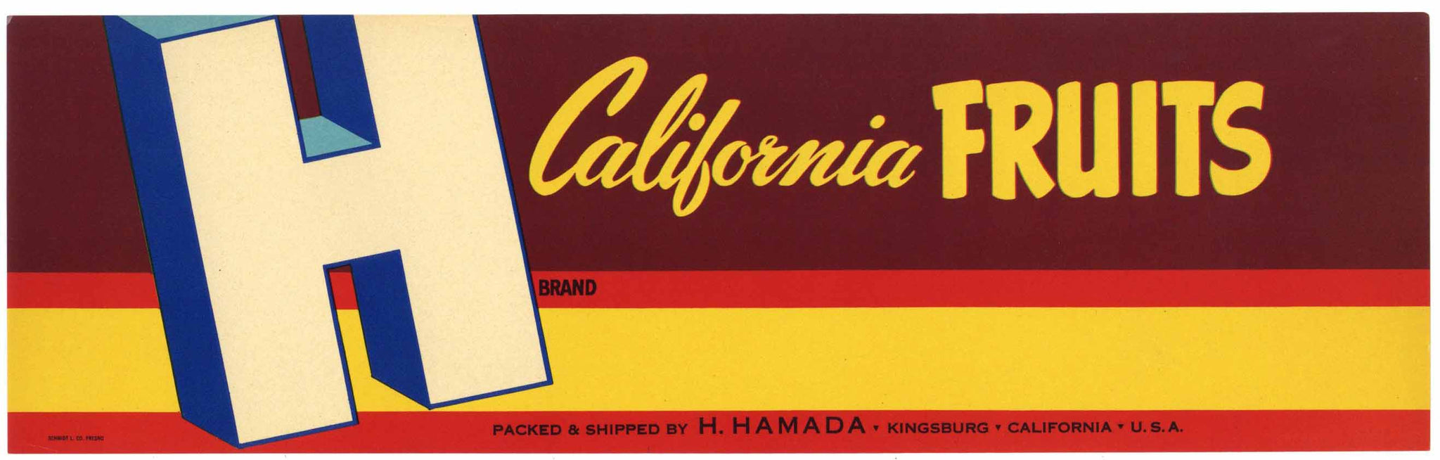 H Brand Vintage Kingsburg California Fruit Crate Label