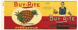 Buy-Rite Brand Vintage Lynn Massachusetts Pineapple Can Label