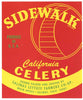 Sidewalk Brand Vintage Salinas California Celery Crate Label