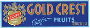 Gold Crest Brand Vintage Fruit Crate Label, Naumes