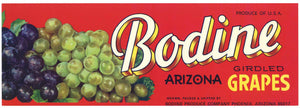 Bodine Brand Vintage Phoenix Arizona Grape Crate Label