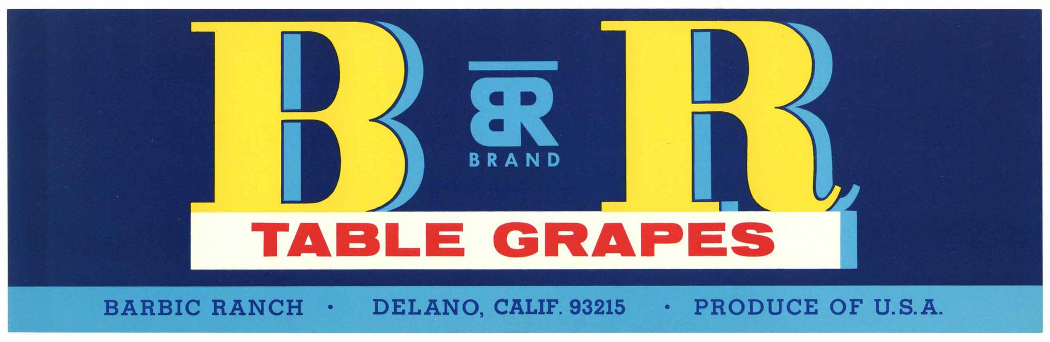 B R Brand Vintage Delano California Grape Crate Label