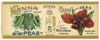 Canna Brand Vintage Beaver Dam Wisconsin Peas Can Label