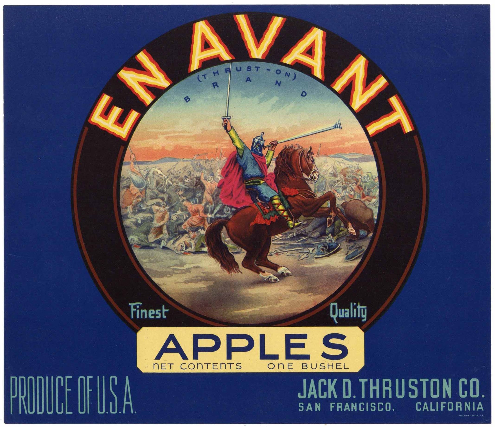 En Avant Brand Vintage  Apple Crate Label