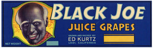 Black Joe Brand Vintage Zinfandel Grape Crate Label, older, box