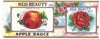 Red Beauty Brand Vintage Chicago Illinois Apple Sauce Can Label