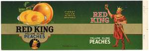 Red King Brand Vintage Yellow Peaches Can Label