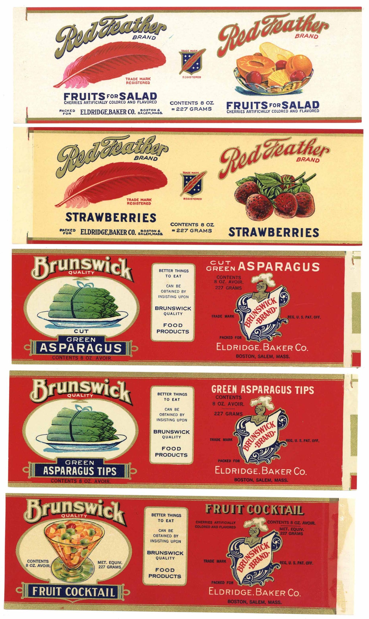 Massachusetts Vintage Can Label set of 5, smaller