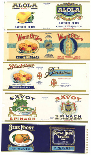 Illinois Vintage Can Label set of 5, smaller