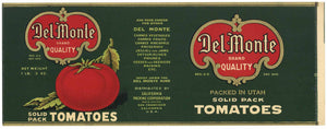 Del Monte Brand Vintage Tomato Can Label