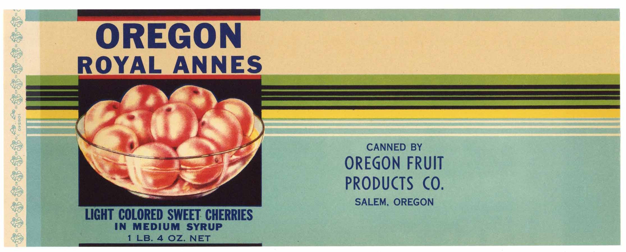 Oregon Brand Vintage Salem Royal Anne Cherries Can Label