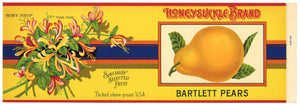 Honeysuckle Brand Vintage Bartlett Pear Can Label