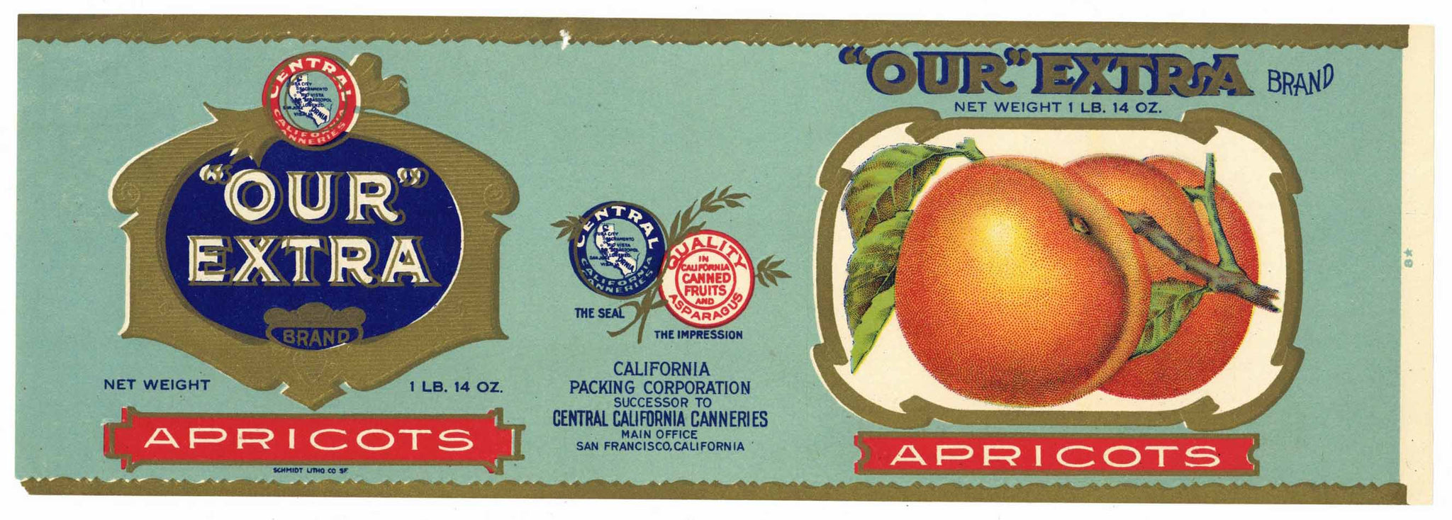 Our Extra Brand Vintage Apricot Can Label