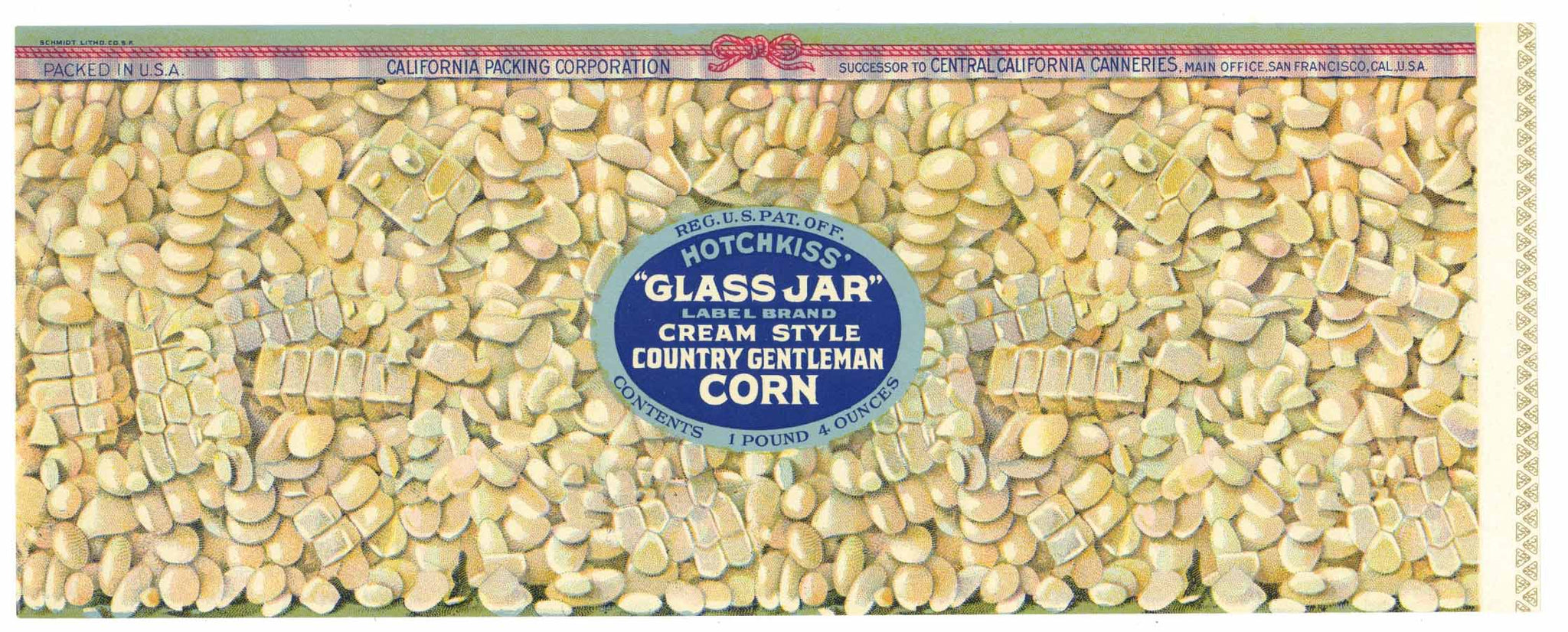 Glass Jar Brand Vintage Corn Can Label