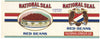 National Seal Brand Vintage Detroit Michigan Red Beans Can Label
