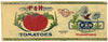 F & H Brand Vintage Salem New Jersey Tomato Can Label