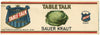 Table Talk Brand Vintage Duluth Minnesota Sauer Kraut Can Label