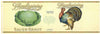 Thanksgiving Brand Vintage Sauer Kraut Can Label