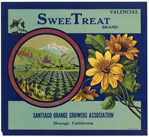 SweeTreat Brand Vintage Orange Crate Label