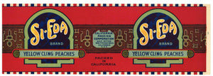 Si-Eda Brand Vintage Yellow Cling Peaches Can Label