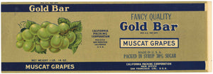 Gold Bar Brand Vintage Muscat Grapes Can Label