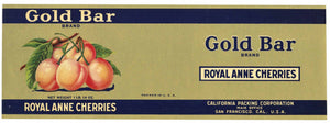 Gold Bar Brand Vintage Royal Anne Cherries Can Label